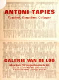 Antoni T�pies: Galerie van der Loo, 1969